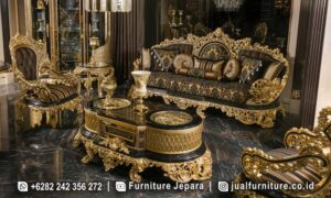 Sofa Tamu Victoria Mewah Terbaru Warna Gold FS-079