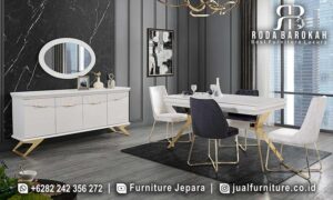 Amara Set Meja Makan Stainless Mewah Desain Terbaru FS-285