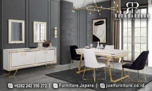 Jual Meja Makan Kaki Stainless Mewah Harga Terjangkau FS-286