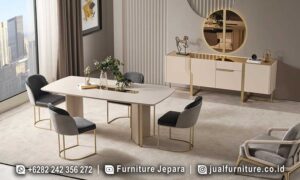 Meja Makan Livien Mewah Stainless Living Room FS-302