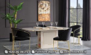 Meja Makan Mewah Stainless warna Emas Terbaru FS-290