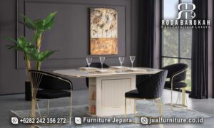 Set Meja Makan Anastasia Stainless Mewah Modern FS-276