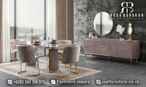 Set Meja Makan Stainless Elara Mewah Modern Terbaru FS-288