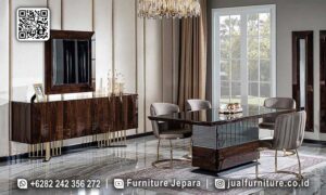 Jual Meja Makan Mewah Stainless Modern Elegan FS-462