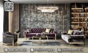 Set Sofa Tamu Stainless Gold Luxury Terbaru FS-468