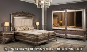 Hot Promo Tempat Tidur Mewah Langsung Pakai FS-714 hadir dengan rangka kayu jati finishing lac dan pola ukiran elegan, sempurna untuk menyimpan barang.