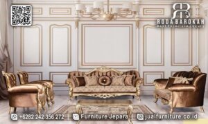 Rekomendasi Spesial Sofa Tamu Bluderu Mewah Langsung Pakai FS-782, hadir dengan rangka kayu jati dan pelapis velvet, menambah nuansa elegan di ruang tamu Anda.