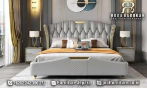 Rekomendasi Spesial Tempat Tidur Mewah Modern Bisa Custom FS-787 hadir dengan rangka kayu jati finishing doff, pencahayaan LED, dan penyimpanan praktis di bawahnya.
