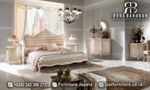 Toko Resmi Kamar Set Mewah Elegan Produk Laris FS-800 menghadirkan keanggunan klasik dengan rangka kayu jati dan busa tebal, sempurna untuk tidur nyaman setiap malam.