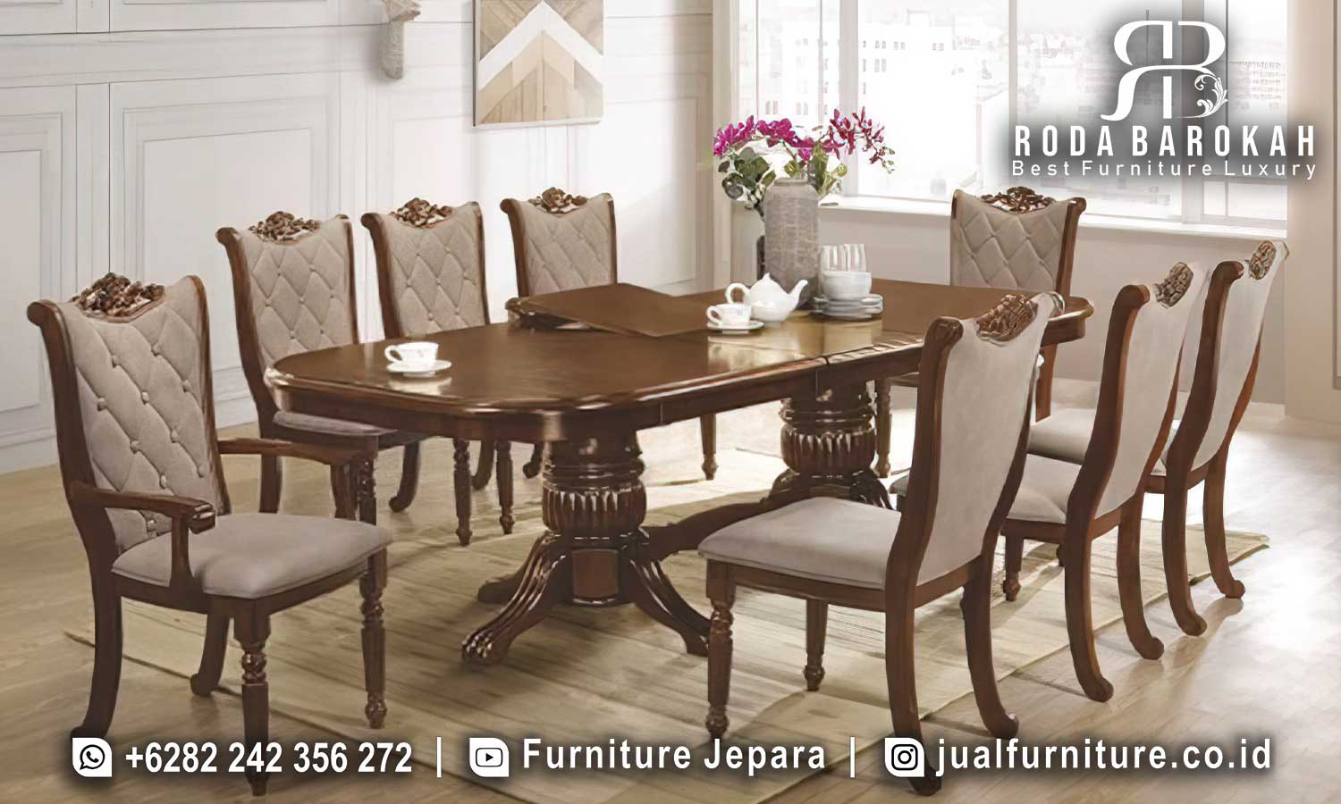 Harga Spesial Harga Meja Makan Jati Bahan Berkualitas FS-862