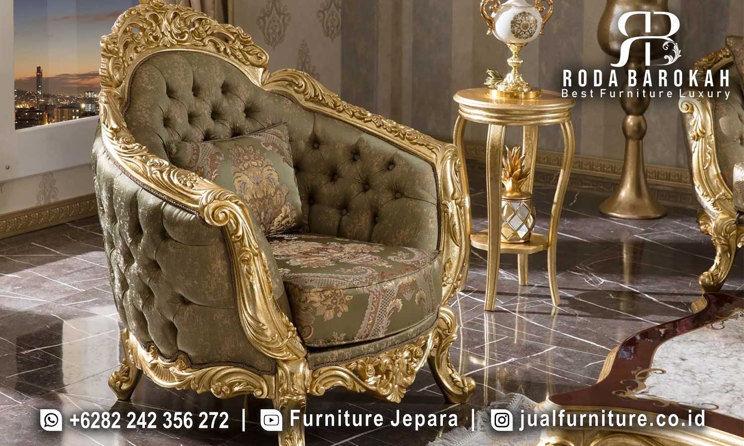 Lagi Viral Kursi Sofa Klasik Mewah Warna Elegan FS-844