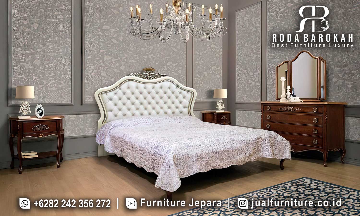Terjamin Tempat Tidur Jati Natural Kayu Asli FS-869