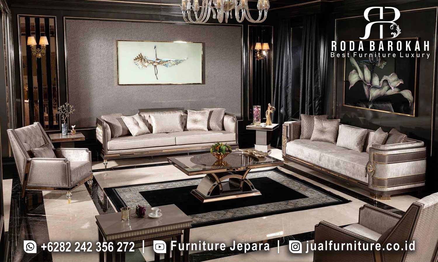 Serbu Sekarang Sofa Mewah Ruang Tamu Bisa Custom FS-843, hadir dengan rangka stainless steel dan busa density tinggi, cocok untuk tampilan elegan mode...