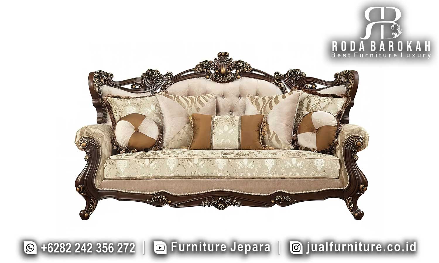 Model Set Sofa Mewah Jepara Venesia Tampilan Klasik FS1019