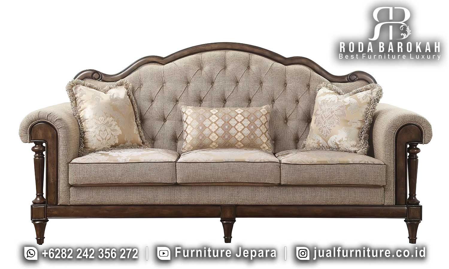 Sofa Tamu Mewah Jepara Sovrano Motif Klasik FS1007