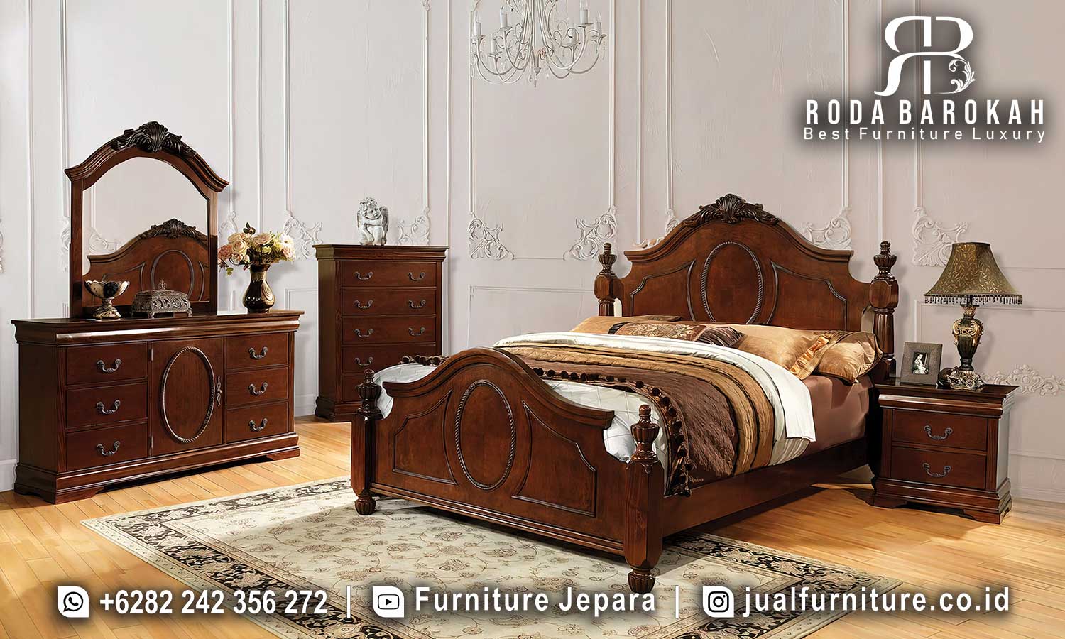 Tempat Tidur Jati Mewah Venesia Desain Prestisius FS1009