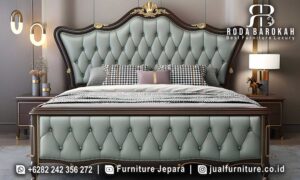 Desain Tempat Tidur Material Jati Siena Sentuhan Antik FS-988 hadir dengan kayu jati finishing doff, busa pengerasan, dan nuansa elegan yang mempercantik kamar Anda.