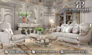 Jual Sofa Tamu Mewah Monaco Pengerjaan Presisi FS-971, hadir dengan rangka kayu jati dan finishing lac elegan, cocok untuk ruang tamu bergaya klasik modern.