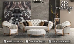 Set Sofa Tamu Mewah Modern FS-948 hadir dengan rangka kayu jati dan kain bludru elegan, sempurna untuk ruang tamu bergaya minimalis modern.