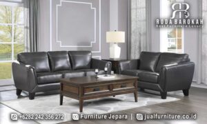 Sofa Tamu Kulit Asli Mewah Victoria Anti Jamur FS-958, hadir dengan rangka kayu jati dan busa density, sempurna untuk gaya minimalis modern dan elegan.