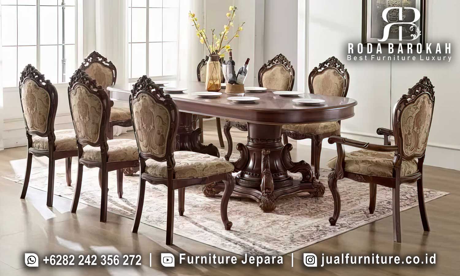 Best Seller Meja Makan Mewah Dubrovnik Kesan Elegan FS1158