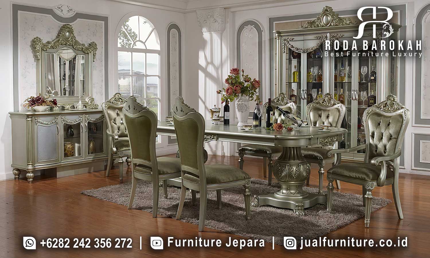 Furniture Meja Makan Klasik Mewah Ravenna Seniman Jepara FS1206