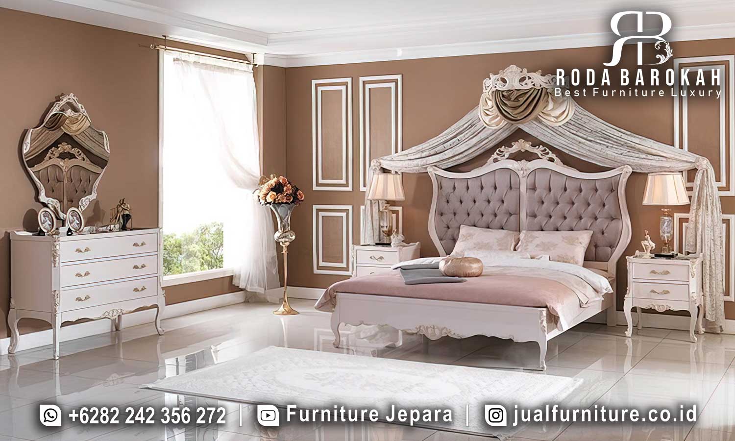 Jual Furniture Kamar Mewah Terbaru Bourbon Pahatan Detail FS1274