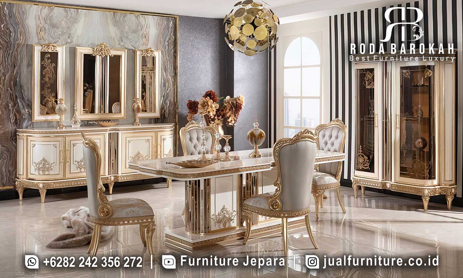 Jual Meja Makan Mewah Grandeur Tampilan Elegan FS1254