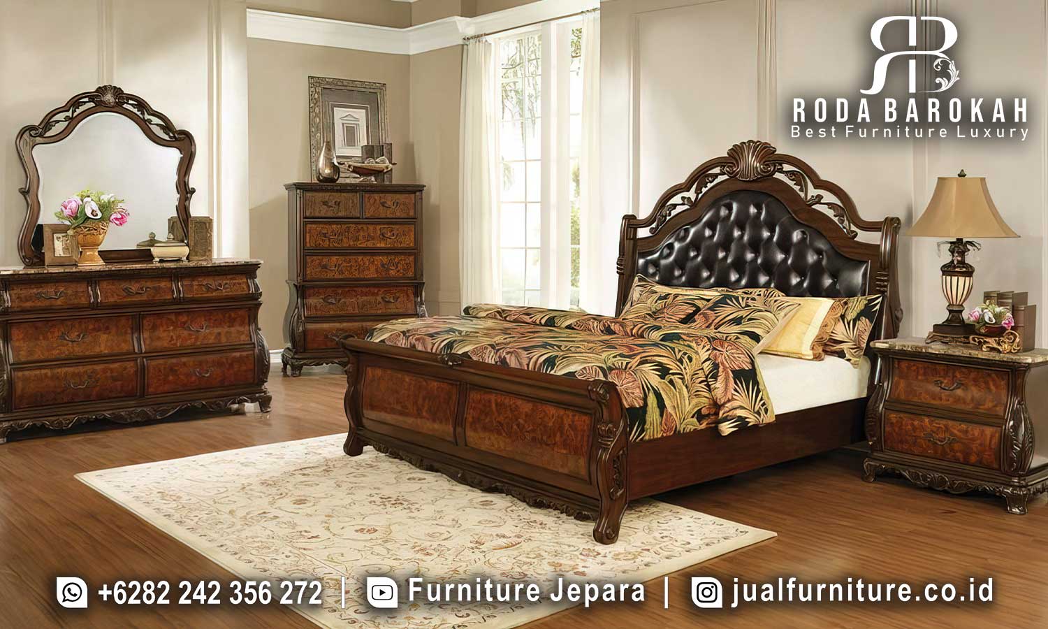 Jual Tempat Tidur Mewah Jati Napoleon Rakitan Presisi FS1204