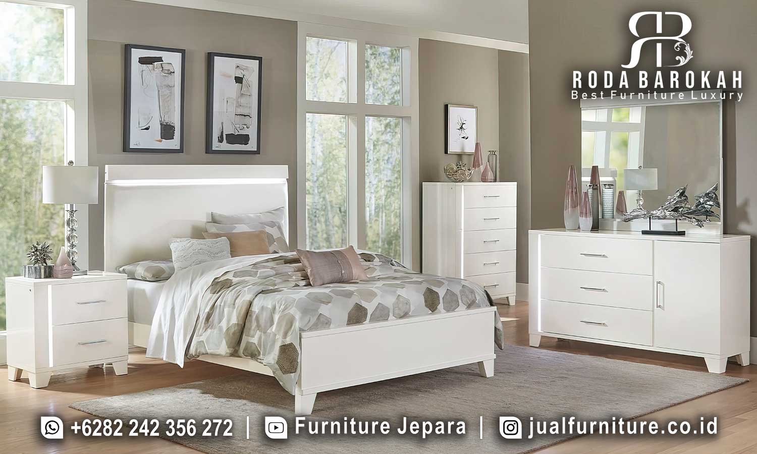 Set Tempat Tidur Modern Mewah Palermo Tampilan Antik FS1214