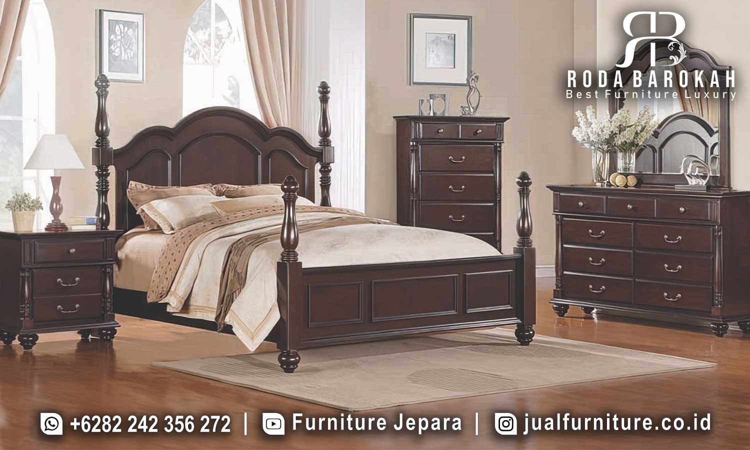 Tempat Tidur Mewah Jati Tudor Pengerjaan Presisi FS1167