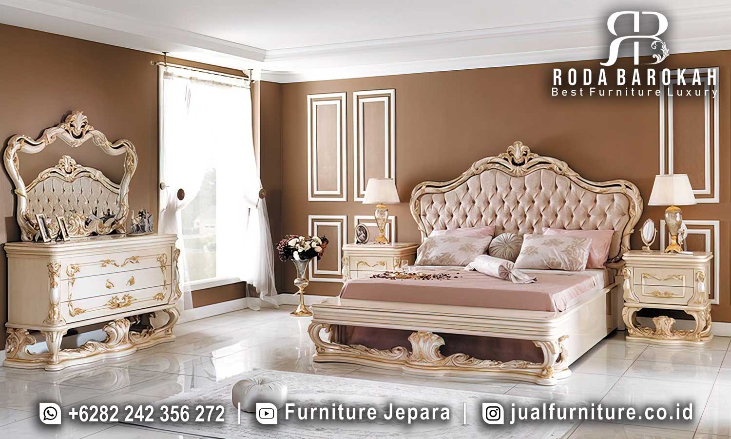 Tempat Tidur Mewah Klasik Grandeur Klasik Antik FS1273
