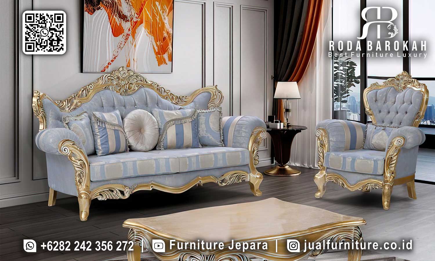 Desain Turki Sofa Tamu Mewah Magnifico Nyaman Digunakan FS1318