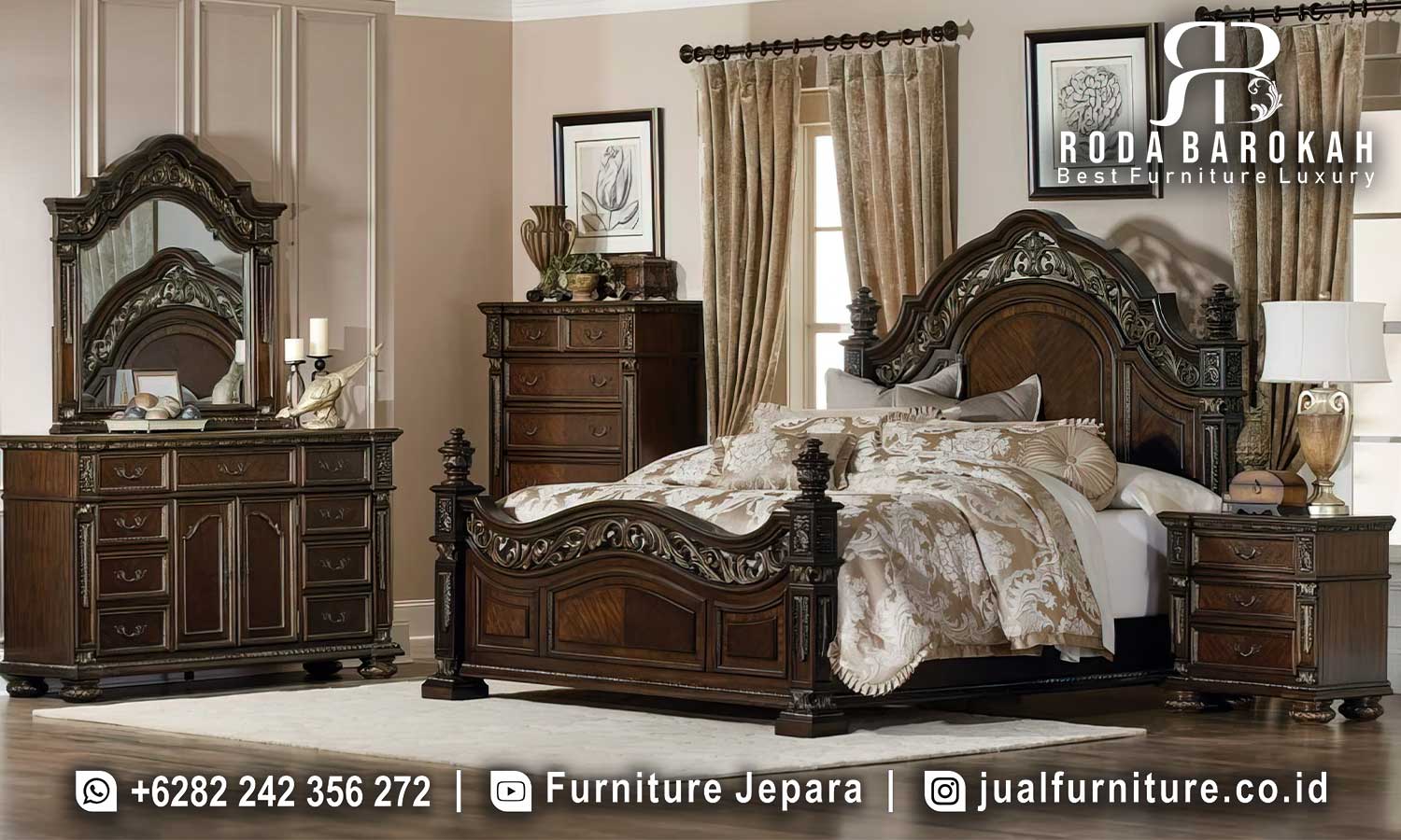 Harga Tempat Tidur Jati Mewah Terbaru FS1453
