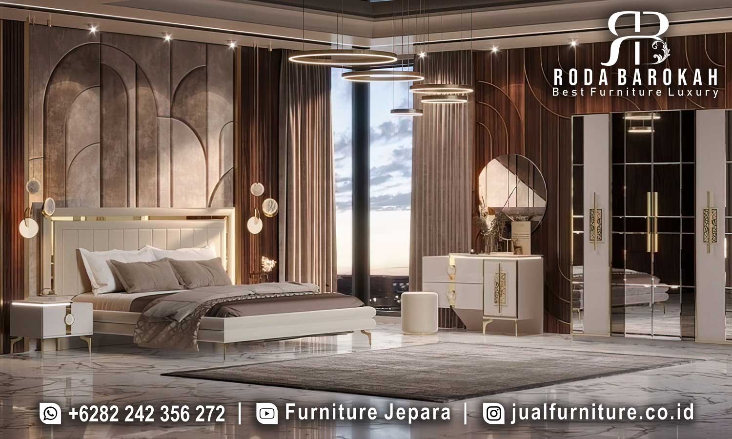 Jual Tempat Tidur Modern Portofino Pahatan Halus FS1444