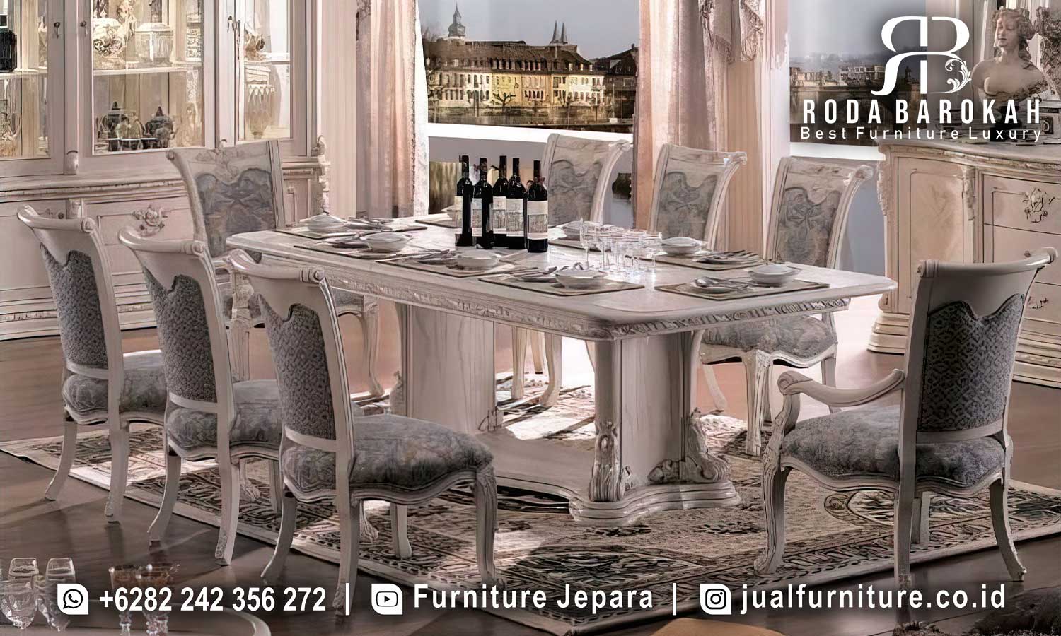 Meja Makan Mewah Napoleon Nuansa Klasik FS1445