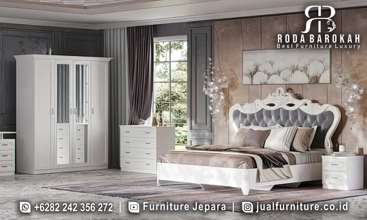 Model Tempat Tidur Klasik Palazzo Detail Halus FS1335