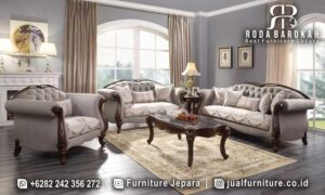 Produsen Sofa Tamu Klasik Amerika Warna Grey Mewah FS1451