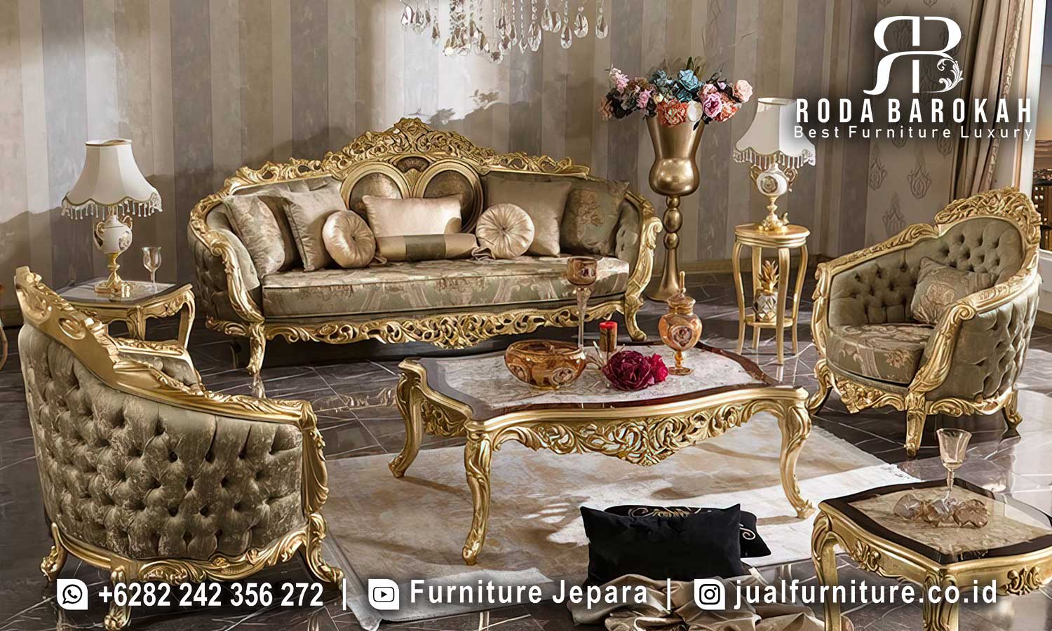 Set Sofa Tamu Jepara Mewah Amalfi Desain Eksklusif FS1344