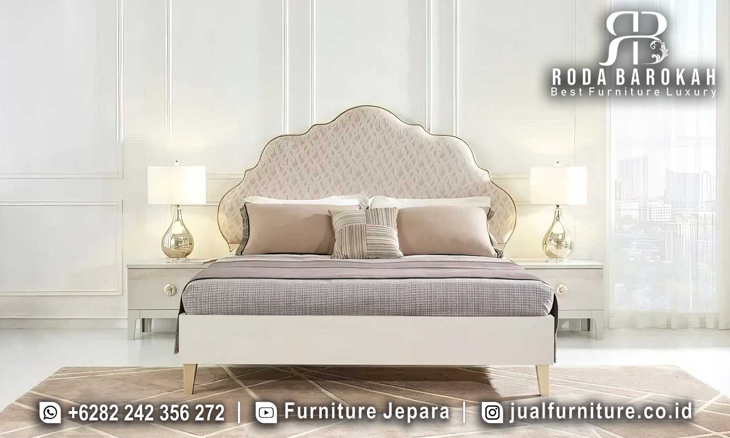 Set Tempat Tidur Mewah Vicenza Material Terbaik FS1393