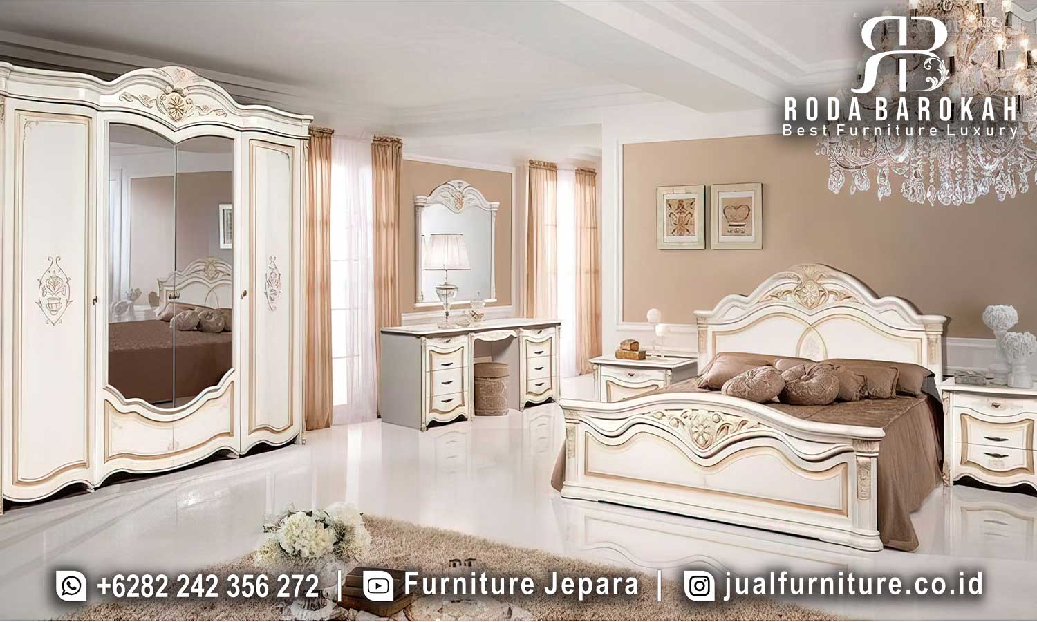 Set Tempat Tidur Modern Klasik Monaco Kerajinan Jepara FS1410