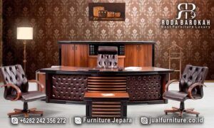 Set Furniture Kantor Natural Casablanca Nuansa Eksklusif FS1413 hadir dengan rangka kayu jati dan finishing Holz, memberikan nuansa elegan serta nyaman untuk ruang kerja Anda.