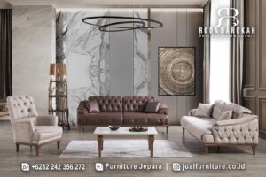 Desain Kursi Sofa Mewah Keluarga Estetik Ukir Jepara FS1509