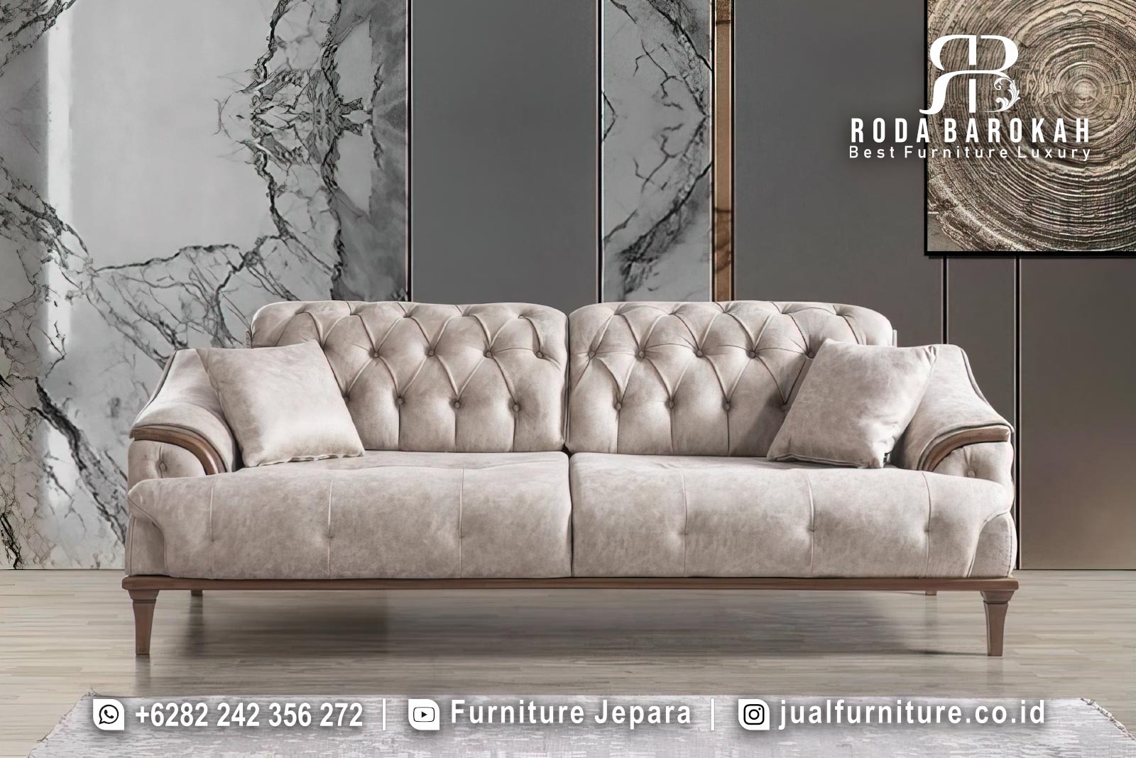 Desain Kursi Sofa Mewah Keluarga Estetik Ukir Jepara FS1509