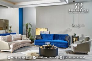 Desain Sofa Tamu Mewah Kontemporer Beludru Premium FS1510