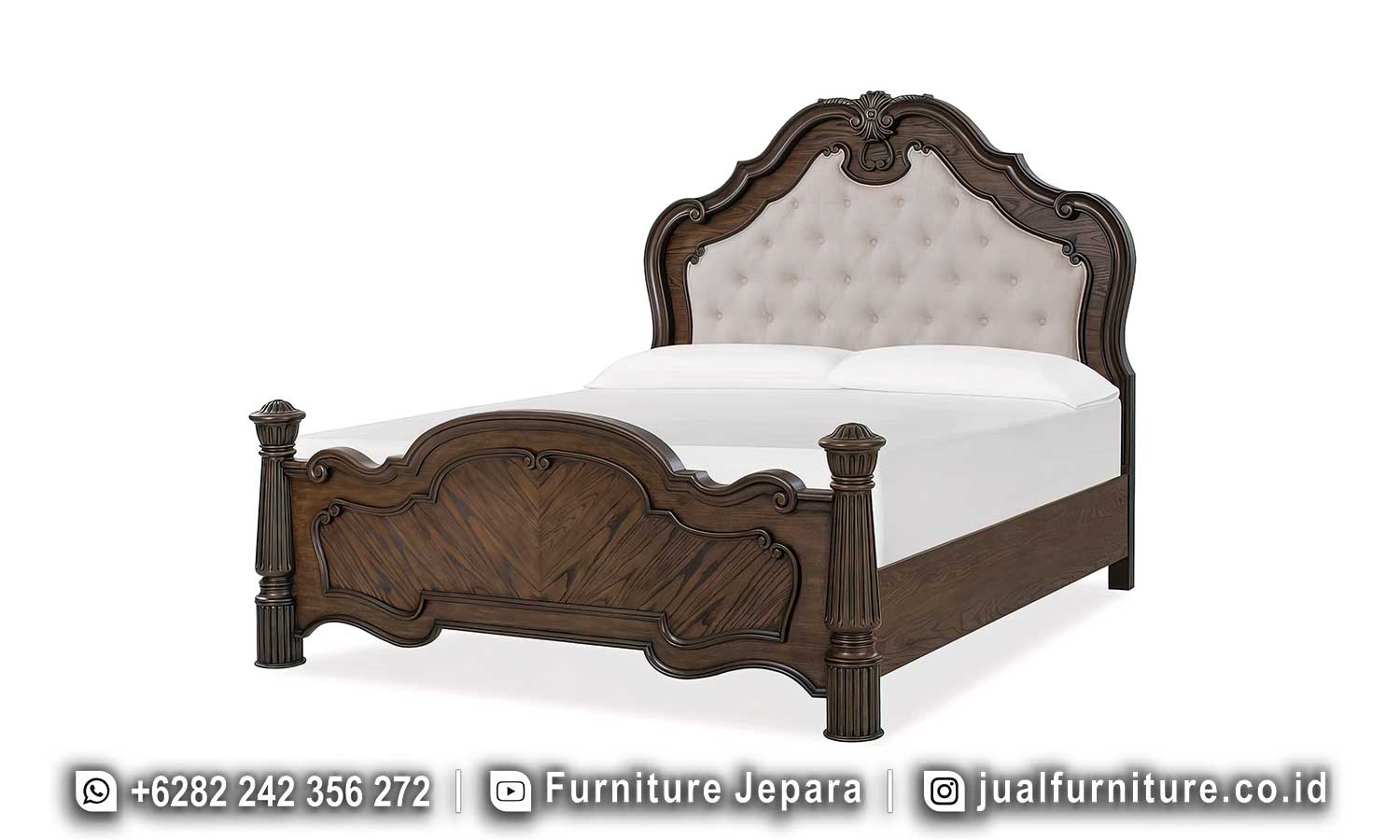Harga Set Kamar Tidur Mewah Kayu Jati Natural Terbaru FS1478
