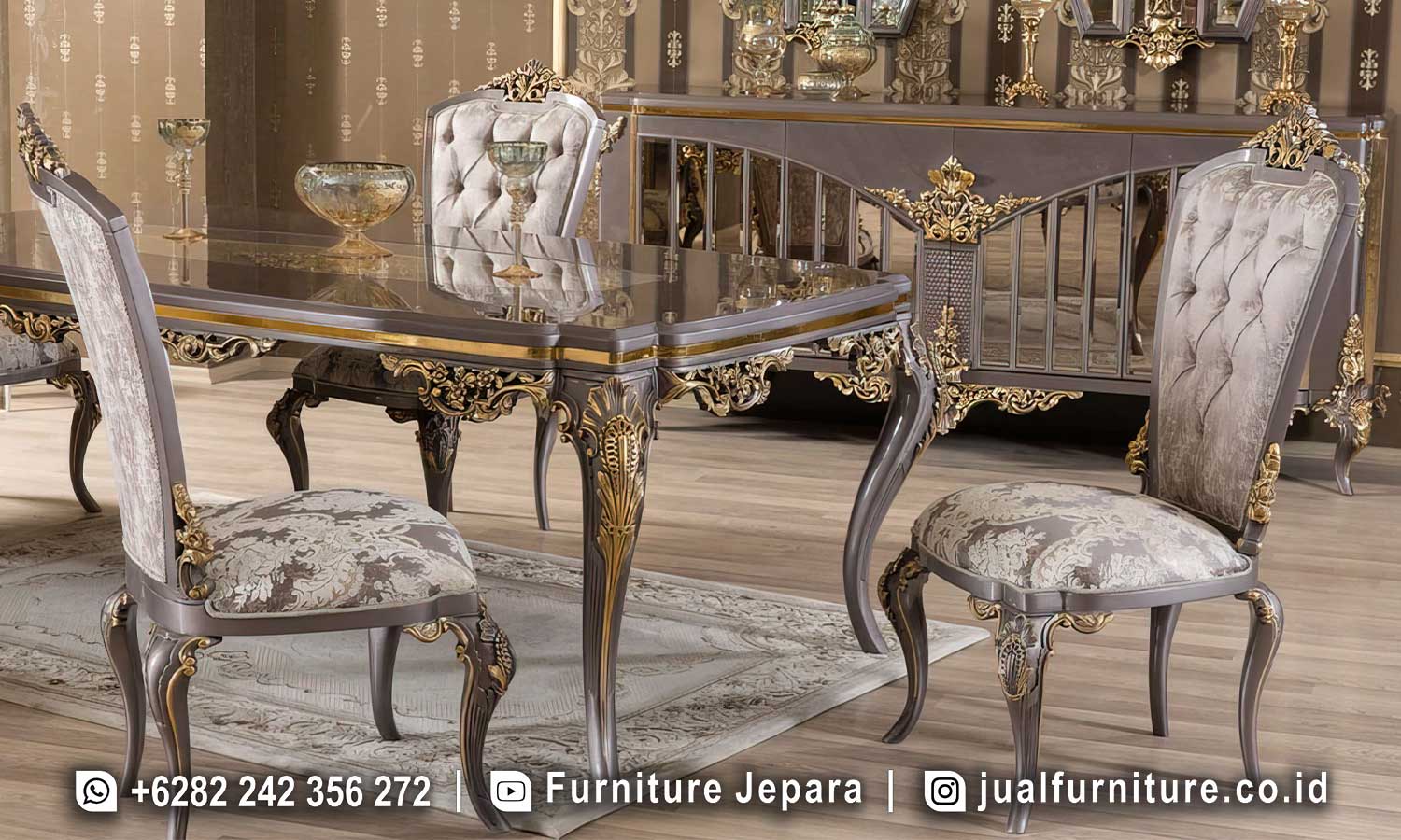 Harga Set Meja Makan Mewah Istana Modern Terbaru FS1483