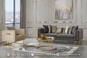 Jual Set Sofa Tamu Minimalis Modern Frame Gold FS1521