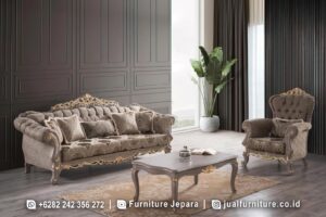 Jual Set Sofa Tamu Ukir Mewah Warna Mocca FS1524