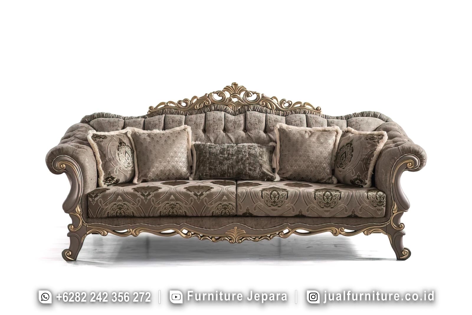 Jual Set Sofa Tamu Ukir Mewah Warna Mocca FS1524